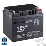 1x 12V 55Ah Batterie AGM GEL Lead Acid Blei-Gel-Batterie Bleibatterie VRLA als Ersatz für TNE12-65 6-DMF-58 6-EVF-58 für Kabinenroller Micorcars Elektrofahrzeuge als Ersatz für 45Ah 58Ah 65Ah