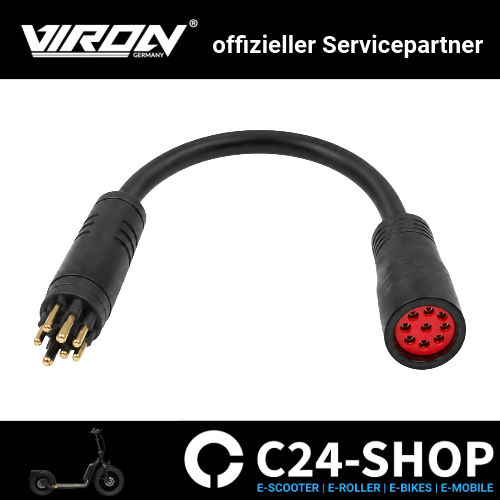 VIRON XI-1200-S Ersatzteile-5 Motorkabel Adapter schwarz zu rot (Motor mit rotem Stecker) | Ersatzteile für E-Scooter VIRON XI-1200-S – Bild 1