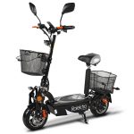 Rolektro E-Joy 20 Blei-Gel, Schwarz, 20 km/h | E-Roller mit Straßenzulassung inkl Gepäckträger und Korb