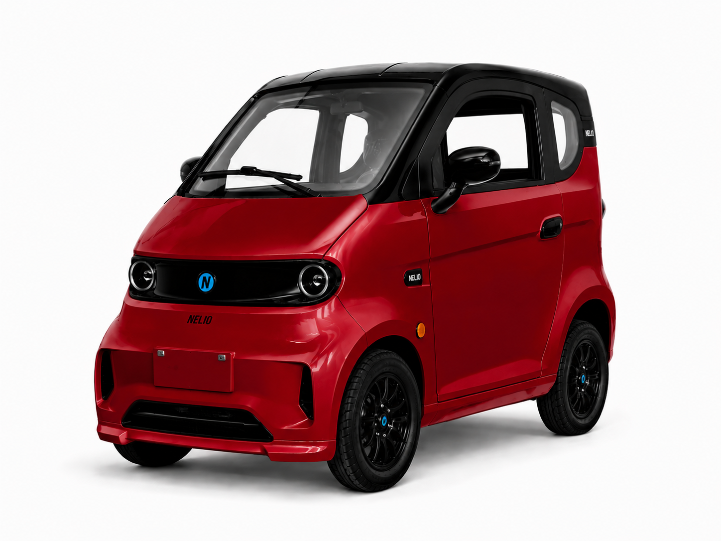 HP NELIO R4 COMPACT LFP 100 rot NELIO R4 COMPACT LFP 100 | 45km/h Microcar Kabinenroller 4-Rad Elektroauto Mopedauto für 2 Personen | LiFePo4-Lithiumbatterie Reichweite bis zu 100km | Rot – Bild 1