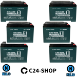 Akkupack passend für z.B. für ECONELO Kabinenroller Akku Bleigel Batterie Blei AGM | 72V 45Ah 3240Wh | 6x 12V 45Ah Ersatzakku