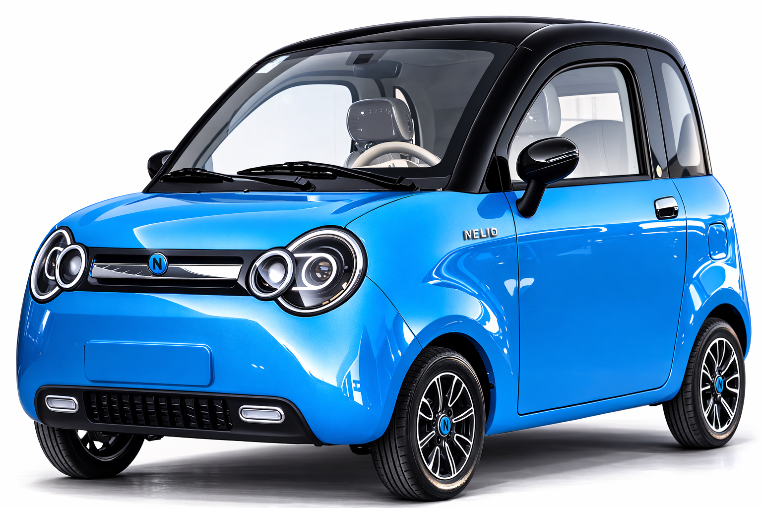 NELIO R4 NOVA blue blau ## Nelioblau NELIO R4 NOVA LFP 130 | 45km/h Microcar Kabinenroller 4-Rad Elektroauto SIDE BY SIDE Mopedauto | LiFePo4-Lithiumbatterie Reichweite bis zu 130km mit Heckklappe | Blau – Bild 1