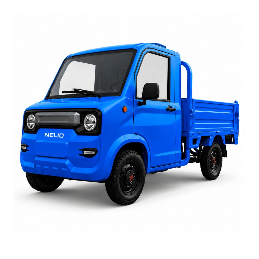nelio-cargo-pickup-bereinigt 🔵 NELIO CARGO PICKUP LFP 120 | Elektrofahrzeug 45km/h Cargomobil Elektro-LKW Microcar Elektromobil Kipper | LiFePo4 Lithium LFP Batterie | Blau – Bild 1
